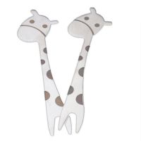 Childrens Cartoon Fruit Fork Giraffe Small Spoon Tableware Scoop Small Fork Dinnerware Portable Spoon Children Flatware