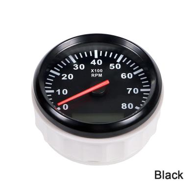 8K Boat Tachometer Marine Tacho Meter Gauge LCD Hourmeter 12V24V 8000 RPM 85mm Boat Tachometer