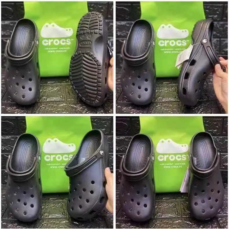 Original Crocs solid color slippers classic clog bae flat sandals for women  | Lazada PH