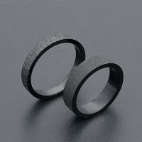 Simple 3mm 5mm Woman Mens Couple Black Titanium Ring Matte Finished Finger Ring Jewelry for Male Wedding Bands Gift