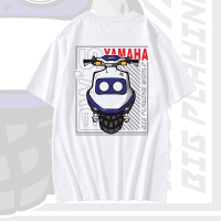 ทัศนคติ Yamaha ฤดูร้อนแขนสั้น BWS50เป็ดใบไม้ภูเขาเสื้อยืดพิมพ์ลายลำลองลายการ์ตูนสนุกๆ