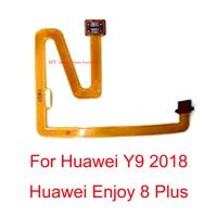 ปุ่มโฮม 10 ชิ้นลายนิ้วมือ Touch ID Sensor Connector สายดิ้นสําหรับ Huawei Y9 2018 / Enjoy 8 Plus 8plus 8 + Connector Ribbon