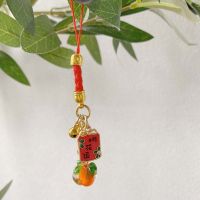 【cw】 Tradition Persimmon Omamori Accessory Pendant Luck Wealth Couple Jewelry