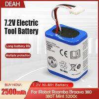 7.2V 2500mAh Ni-MH Replacemnt Battery For iRobot Roomba Braava 380 380T 390T 5200 5200C 5200B 7.2V 2.5Ah Rechargeable Battery