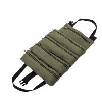 【New release】 BMBY-Roll Tool Roll Multi-Purpose Tool Roll Up Bag Wrench Roll Pouch Hanging Tool Zipper Carrier Tote