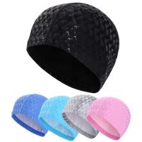 Adults Men Women PU Fabric Shark Skin Print Swim Pool Protect Ears Long Hair Waterproof Bath Diving Swimming Cap Hat Accessories