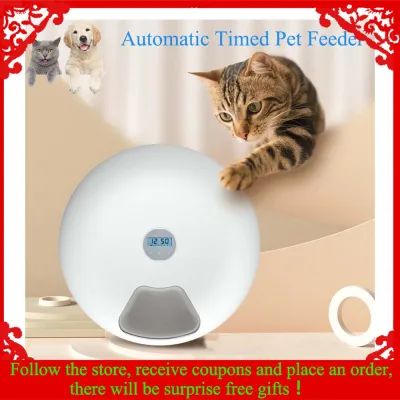 กล่องจ่ายอาหารแห้งไฟฟ้าสำหรับแมวสุนัข6มื้อ2022 USB เครื่องให้อาหารสัตว์เลี้ยงป้อนอัตโนมัติได้ตั้งเวลารอบอุปกรณ์สำหรับสัตว์เลี้ยง24ชั่วโมง
