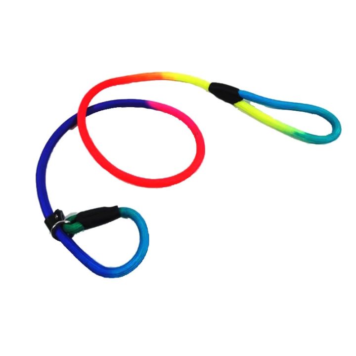 rainbow-pet-dog-nylon-rope-training-leash-slip-lead-strap-adjustable-traction-collar-leashes