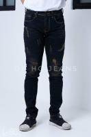 JEANS กางเกงยีนส์ชายขาเดฟผ้ายีนส์ยืด สีสนิม แต่งขาดหน้า รหัส L-902