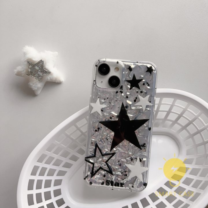 for-เคสไอโฟน-14-pro-max-shining-star-black-silver-เคส-phone-case-for-iphone-14-pro-max-plus-13-12-11-for-เคสไอโฟน11-ins-korean-style-retro-classic-couple-shockproof-protective-tpu-cover-shell