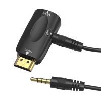 HDMI-compatible to VGA Cable Converter Male To Famale Converter Adapter 3.5 mm Jack Audio HD 1080P For PC Laptop Tablet