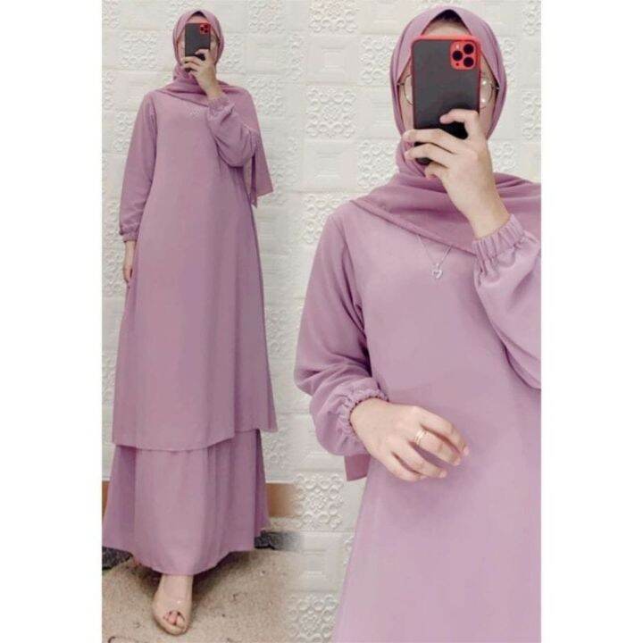 gamis malaysia | gamis ceruty baby doll | dress remaja kekinian | gamis