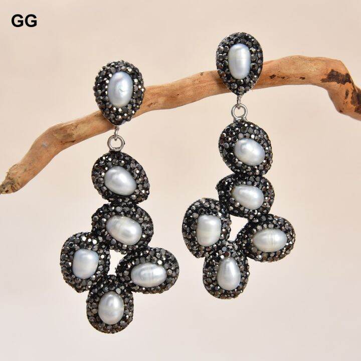 guaiguai-jewelry-white-coin-keshi-pearl-black-crystal-cz-pave-stud-earrings-for-women