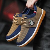 Fashion Mens Canvas Shoes Lightweight Sports Shoes Summer Men Mesh Breathable Vulcanized Shoe Lace Up Man Sneakers Working Shoe