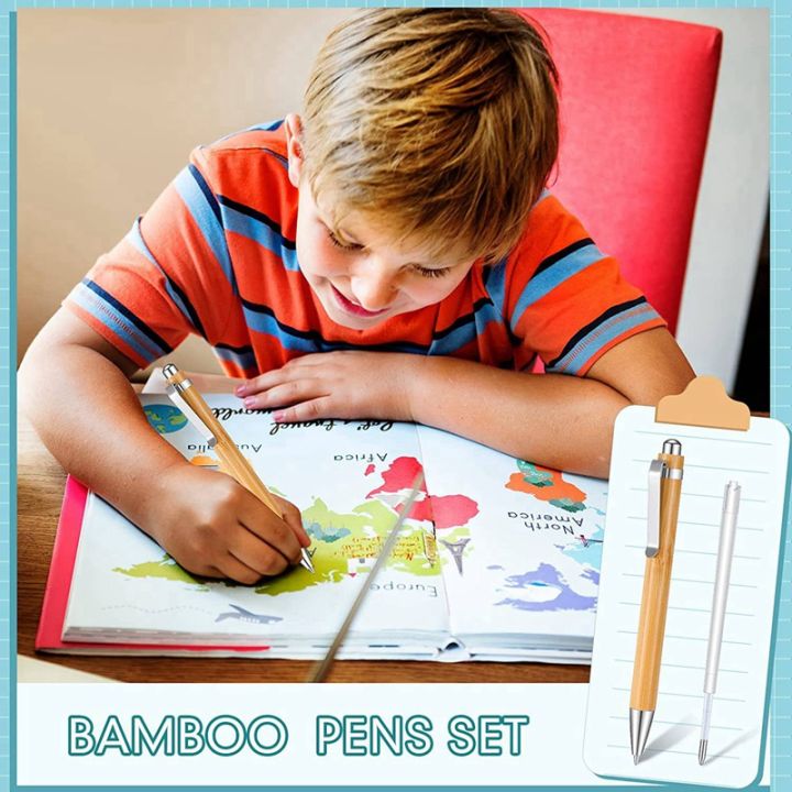 60-pcs-bamboo-retractable-ballpoint-pen-and-60-pcs-extra-refills-black-ink-1-mm-bamboo-pen-retractable-wooden-pens