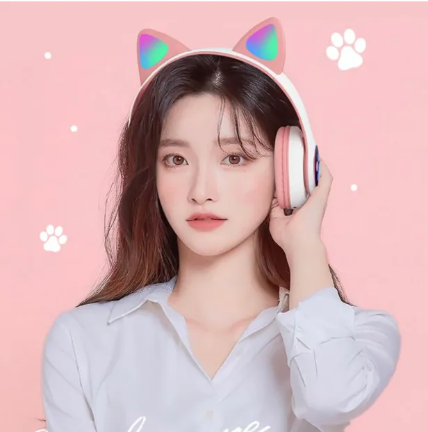 Original Cat Ear Headphones Bluetooth Wireless Headsets builtin mic