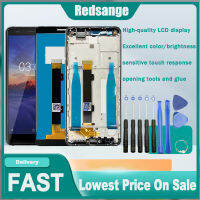 Redsange หน้าจอจอ LCD แบบดั้งเดิมสำหรับ Nokia 3.1,หน้าจอ LCD หน้าจอสัมผัสชุดประกอบ Digitizer พร้อมกรอบสำหรับ Nokia 3.1 TA-1049 TA-1057 TA-1063 TA-1070 TA-1074แสดงผลพร้อมเครื่องมือฟรี