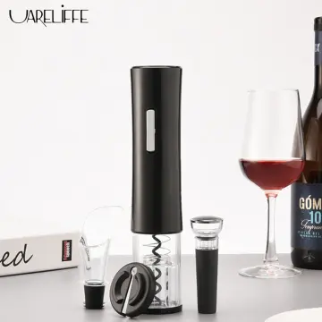 Cheap 4 In 1 Automatic Red Wine Bottle Can Opener Set Mini Wine Vacuum  Stopper Wine Pourer Decanter Corkscrew Foil Cutter Electric Wine Opener Kit  Gifts