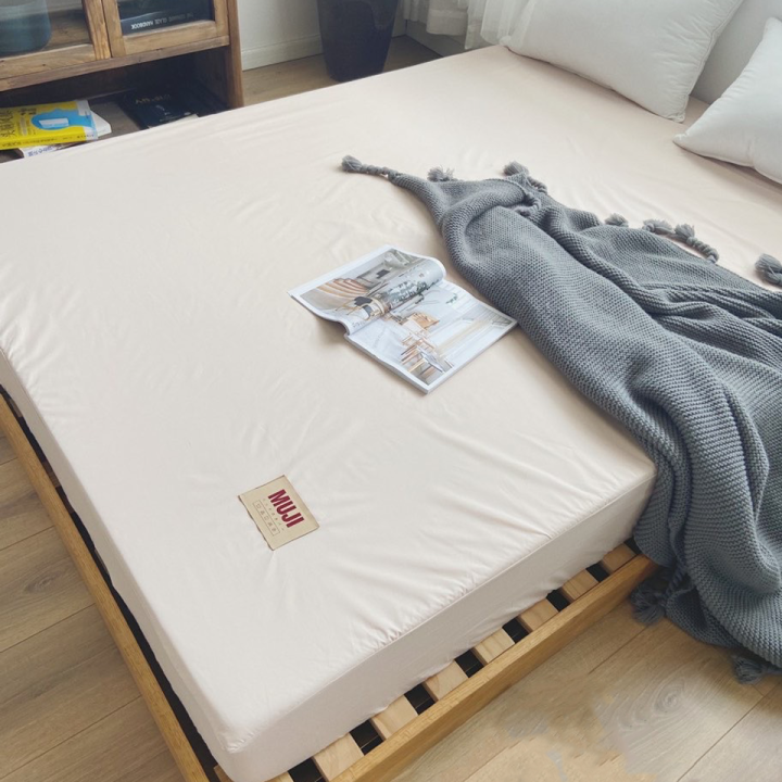 พร้อมส่ง-ผ้าปูที่นอนกันน้ำ-กันไรฝุ่น-ผ้าปูที่นอน-muji-สไตล์ญี่ปุ่น-ผ้าปูที่นอนกันไรฝุ่น-ผ้าปูที่นอนกันฉี่-น้ำไม่ซึมลงฟูก-5-6ฟุต