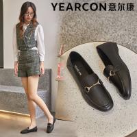 ﹍☍ Yierkan Womens Shoes Genuine Leather Peas Shoes 2023 New Slip-On Shoes Womens Soft-soled Flat-soled Casual Loafers for Women