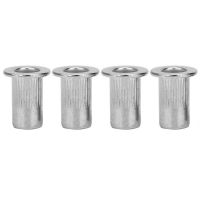 50Pcs M3/M4/M5 Stainless Steel Flat Head Threaded Insert Nut Woodworking Rivet Nut Set Fasteners For Automobile Switch Furniture