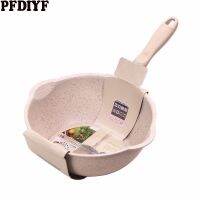 Thickened Bottom Medical Stone Frying Pan Multifunction Non-stick Pans Deep Nougat Pot Big Mouth Wok Pan with Glass Cover