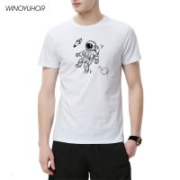 Astronaut In Printed T-Shirt Men Summer Casual Cottonclothing Funny Short Sleeve T Shirts Hip Hop Tops Camisetas Masculina S-4XL-5XL-6XL