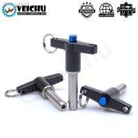 ❐❖ VEICHU 1pcs T-Handle Aluminum Grip Fastening Locating Safety Pins VCN117 Quick Release Button Pins Ball Lock Pins With Ring