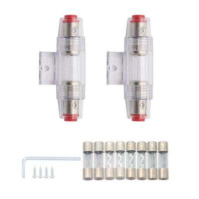 【YF】 2Pcs Agu Fuse Holder Kit Clear Cover Easily Install Automobile Repairing Accessory Professional Durable Inline Circuit Breaker