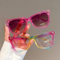 ✌▣ Fashion Irregular Colorful Sunglasses Cat Eye Butterfly Large Frame Pink Trendy Y2K Sun Glasses Outdoor Party Eyewear