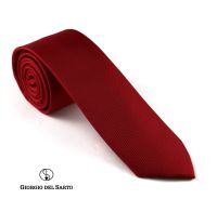 Giorgio Del Sarto Necktie Rede with Fabric Texture เนคไทสีแดงมีเท็กเจอร์