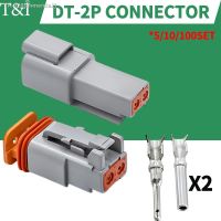 ❡☑ Deutsch DT 2P 2Pin 22-16AWG Waterproof Automobile Wire Connector Plug DT06-2S DT04-2P Male and Female Heads Socket Terminal