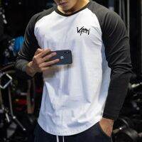 Michael bully original fall 2023 new muscle fitness men leisure color matching basketball training base long sleeve T-shirt