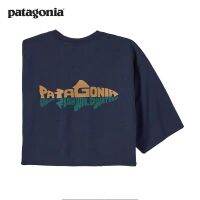 ™Patagonia ฤดูร้อนทะเล YuKuan ผ้าฝ้ายอินทรีย์แขนสั้นคนรักเสื้อยืดกับ0034