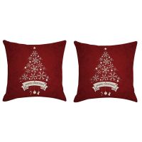 2X Christmas Pillowcase Brand-New Santa Square Home Decor Linen Pillow Cases Cushion Covers for Sofa Car Gift 45X45cm