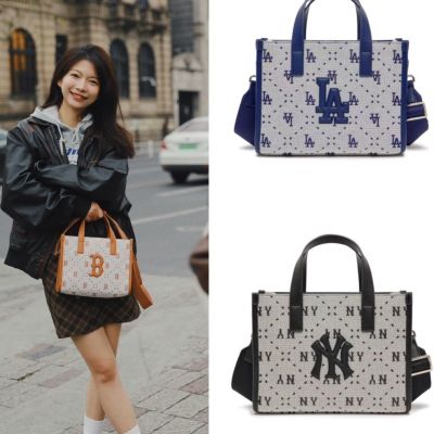 MLBˉ Official NY Korean ML tote bag 23 spring new large-capacity presbyopic NY handbag LA fashion shoulder Messenger commuter bag