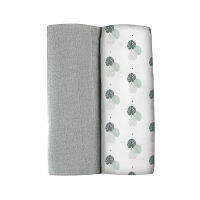 BEABA ชุดผ้าอ้อมเอนกประสงค์ 120 x 120  ซม. 2 ชิ้น Pack of  2 XXL Muslins Organic Cotton - Light Grey + Jungle Playprint