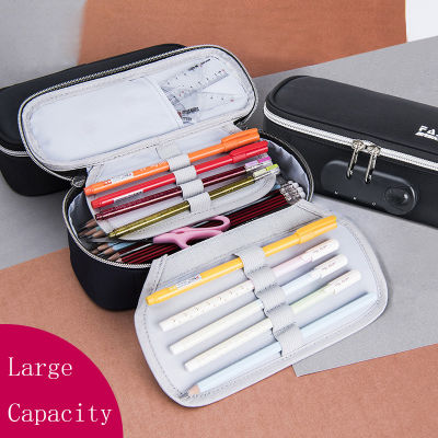 Large Capacity Pencil Cases Multi-layers Zipper Pouch with Code Lock Student Bag for Office School Supplies Stationery