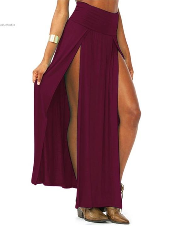 2022-new-arrival-high-waisted-sexy-womens-double-slits-summer-solid-long-maxi-skirt-wholesale-51-valentines-day-gifts