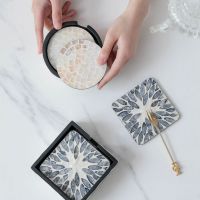 Placemat ทาสี Shell Coaster Creative Household Cup Pad แผ่น Wind Desktop ฉนวนกันความร้อน Pad ตกแต่ง Swing Pad Light Luxury