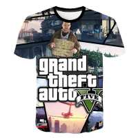 3D Grand Theft Auto Game GTA 5 Boys Clothes Summer T Shirts Cool Childrens Tshirt Funny Oversized T-shirt Unisex Clothing