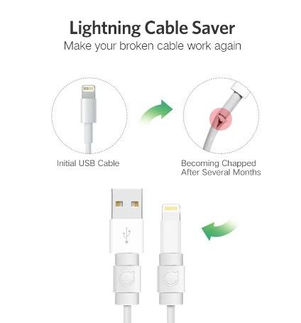 ป้องกันสายหัก-ugreen-cable-protector-for-lightning-charger-protection-cable-usb-cord-saver-bite-usb-cable-6ชิ้น