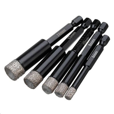 1PCS 6/8/10/12/14mm Diamond Dry Drill Bits Hole Saw Cutter Hex Drill Bit Set Drilling Pilot Holes For Marble Ceramic Tile