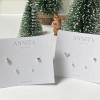 annita.silver - sterling silver stud// ต่างหูเงินแท้92.5% ต่างหูเงินแท้ ต่างหูคริสมาสต์ เซ็ทต่างหู // silver earring ต่างหูรูปเกล็ดหิมะ