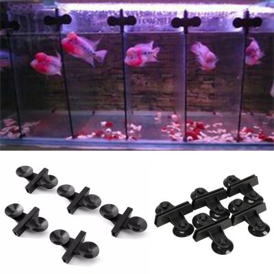 【LZ】▬  10PCS Aquarium Fish Tank Suction Cup Divider Black Plastic Sheet Holders Glass Cover Separating Divider Support Clip Bracket
