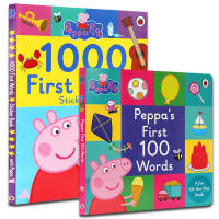 Original English picture book Peppa Pig First 100 Words/1000 first words piggy pic learning English Enlightenment pink peppa pig dictionary book Sticker Book