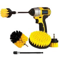 （HOT） Brush Attachment Set Power Scrubber Drill Brush Polisher Bathroom Cleaning Kit With Extender Kitchen Cleaning Tools