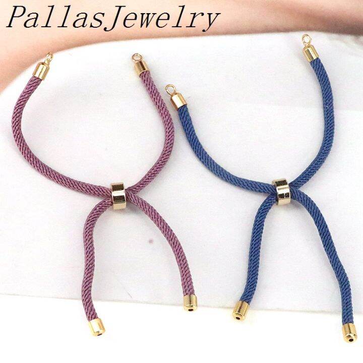 20pcs-nylon-twisted-cord-bracelet-making-slider-adjustable-bracelet-making-with-brass-findings-golden-mixed-color