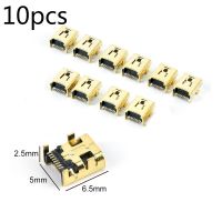 10pcs Mini USB 8 Pin Female Jack Pcb Smt Socket Connector Welding Female Jack 8P Gold Plated Connector Plug Electrical Connectors