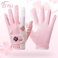 TTYGJ Golf Gloves Womens Korean Version Microfiber Silicone Anti-slip Breathable Gloves 2pcs/both hands new J.LINDEBERG DESCENTE PEARLY GATES ANEW FootJoyˉ MALBON Uniqlo